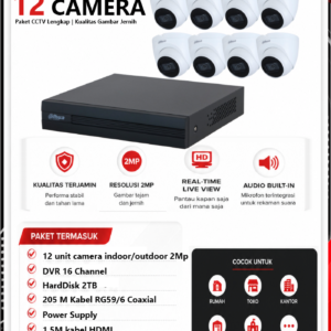 Paket CCTV Dahua 12 Camera 2MP Audio Series