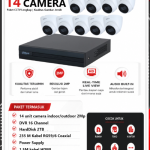 Paket CCTV Dahua 14 Camera 2MP Audio Series