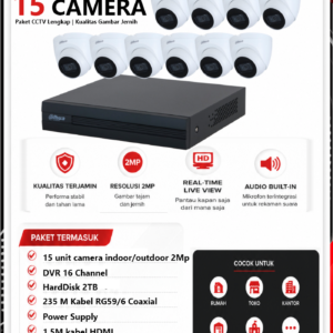 Paket CCTV Dahua 15 Camera 2MP Audio Series