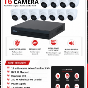 Paket CCTV Dahua 16 Camera 2MP Audio Series