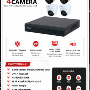 Paket CCTV Dahua 4 Camera 2MP Audio Series