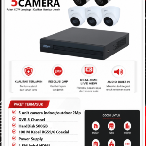 Paket CCTV Dahua 5 Camera 2MP Audio Series