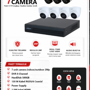 Paket CCTV Dahua 7 Camera 2MP Audio Series