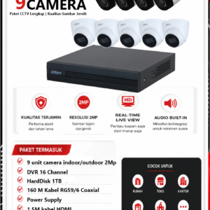 Paket CCTV Dahua 9 Camera 2MP Audio Series
