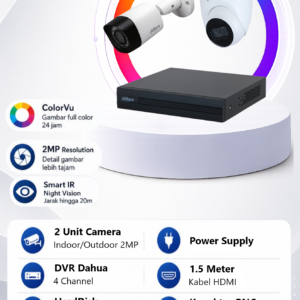 Paket CCTV Dahua 2 Camera 2MP ColorVu